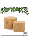 Zestaw stolików kawowych Mice Actona z tworzywa naturalny owalny boho 2 szt.