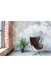 Fotel Jajo aluminium brąz PU - D2 DESIGN