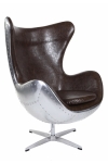 Fotel Jajo aluminium brąz PU - D2 DESIGN