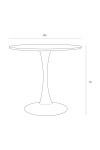 Stół okrągły Simplet Skinny White MDF metal biały 90 cm na 1 nodze