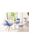 Stół okrągły Simplet Skinny White MDF metal biały 90 cm na 1 nodze