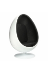 Fotel Ovalia Chair biało czarny - D2 DESIGN