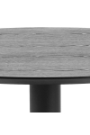 Stół okrągły Ibiza Actona MDF fornir jesionowy metal czarny 80 cm nierozkładany