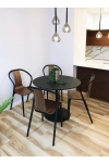 Stół okrągły Ibiza Actona MDF metal czarny 110 cm nierozkładany