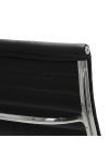 Fotel biurowy CH1191T czarna skóra/chrom - D2 DESIGN