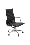 Fotel biurowy CH1191T czarna skóra/chrom - D2 DESIGN