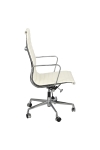 Fotel biurowy CH1191T biała skóra/chrom - D2 DESIGN