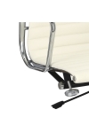 Fotel biurowy CH1191T biała skóra/chrom - D2 DESIGN