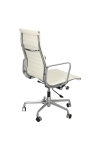 Fotel biurowy CH1191T biała skóra/chrom - D2 DESIGN