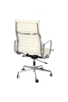 Fotel biurowy CH1191T biała skóra/chrom - D2 DESIGN