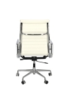 Fotel biurowy CH1191T biała skóra/chrom - D2 DESIGN