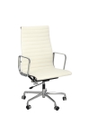 Fotel biurowy CH1191T biała skóra/chrom - D2 DESIGN