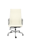Fotel biurowy CH1191T biała skóra/chrom - D2 DESIGN