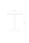 Stół okrągły Simplet Skinny White MDF metal biały 60 cm na 1 nodze