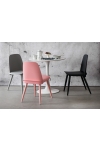 Stół okrągły Simplet Skinny White MDF metal biały 60 cm na 1 nodze