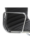 Fotel konf. CH1081T,czarna skóra ,chrom - D2 DESIGN