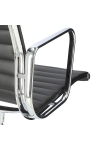 Fotel konf. CH1081T,czarna skóra ,chrom - D2 DESIGN