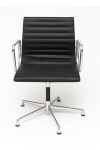 Fotel konf. CH1081T,czarna skóra ,chrom - D2 DESIGN