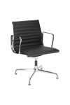 Fotel konf. CH1081T,czarna skóra ,chrom - D2 DESIGN