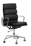 Fotel biurowy CH2191T czarna skóra chrom - D2 DESIGN