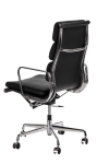 Fotel biurowy CH2191T czarna skóra chrom - D2 DESIGN