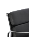 Fotel biurowy CH2171T czarna skóra chrom - D2 DESIGN