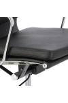 Fotel biurowy CH2171T czarna skóra chrom - D2 DESIGN