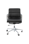 Fotel biurowy CH2171T czarna skóra chrom - D2 DESIGN