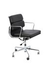 Fotel biurowy CH2171T czarna skóra chrom - D2 DESIGN