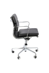 Fotel biurowy CH2171T czarna skóra chrom - D2 DESIGN