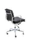 Fotel biurowy CH2171T czarna skóra chrom - D2 DESIGN