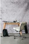 Fotel biurowy CH2171T biała skóra chrom - D2 DESIGN