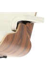 Fotel Vip z podnóżkiem biały/rosewood/ srebrna baza - D2 DESIGN
