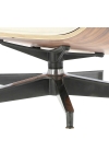Fotel Vip z podnóżkiem biały/rosewood/ srebrna baza - D2 DESIGN