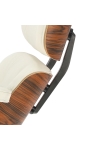 Fotel Vip z podnóżkiem biały/rosewood/ srebrna baza - D2 DESIGN