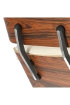 Fotel Vip z podnóżkiem biały/rosewood/ srebrna baza - D2 DESIGN