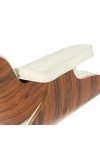 Fotel Vip z podnóżkiem biały/rosewood/ srebrna baza - D2 DESIGN
