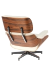 Fotel Vip z podnóżkiem biały/rosewood/ srebrna baza - D2 DESIGN