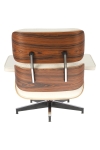 Fotel Vip z podnóżkiem biały/rosewood/ srebrna baza - D2 DESIGN