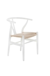 Krzesło Wicker Naturalne białe inspirowa ny Wishbone - D2 DESIGN