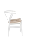 Krzesło Wicker Naturalne białe inspirowa ny Wishbone - D2 DESIGN