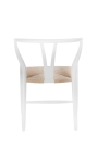 Krzesło Wicker Naturalne białe inspirowa ny Wishbone - D2 DESIGN