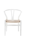 Krzesło Wicker Naturalne białe inspirowa ny Wishbone - D2 DESIGN