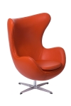 Fotel Jajo pomarańczowa skóra 67 Premium - D2 DESIGN