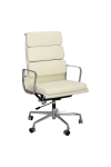 Fotel biurowy CH2191T biała skóra chrom - D2 DESIGN