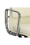 Fotel biurowy CH2191T biała skóra chrom - D2 DESIGN