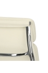 Fotel biurowy CH2191T biała skóra chrom - D2 DESIGN
