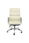 Fotel biurowy CH2191T biała skóra chrom - D2 DESIGN
