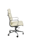 Fotel biurowy CH2191T biała skóra chrom - D2 DESIGN