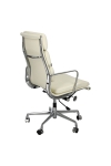 Fotel biurowy CH2191T biała skóra chrom - D2 DESIGN
